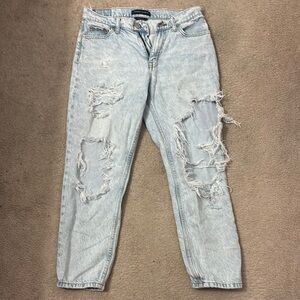 Aeropostale Blue Mom Jeans Distressed Style | 6